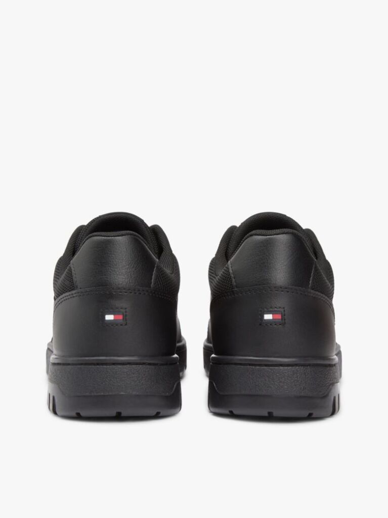 Black Lightweight Basketball Trainers With Leather  Men