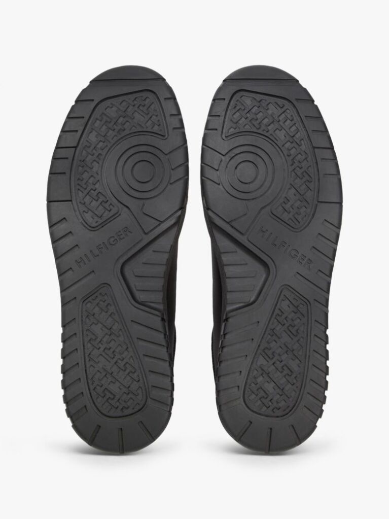Black Lightweight Basketball Trainers With Leather  Men