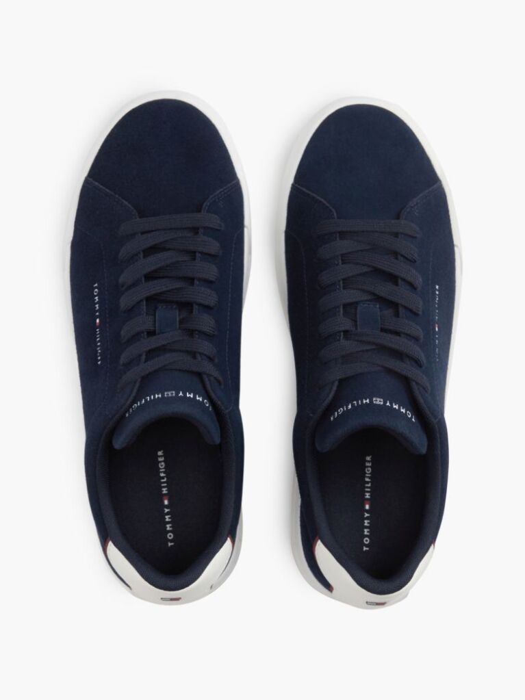 Μπλε Σουέτ Sneakers Με Ανάγλυφο Λογότυπο  Άνδρες
