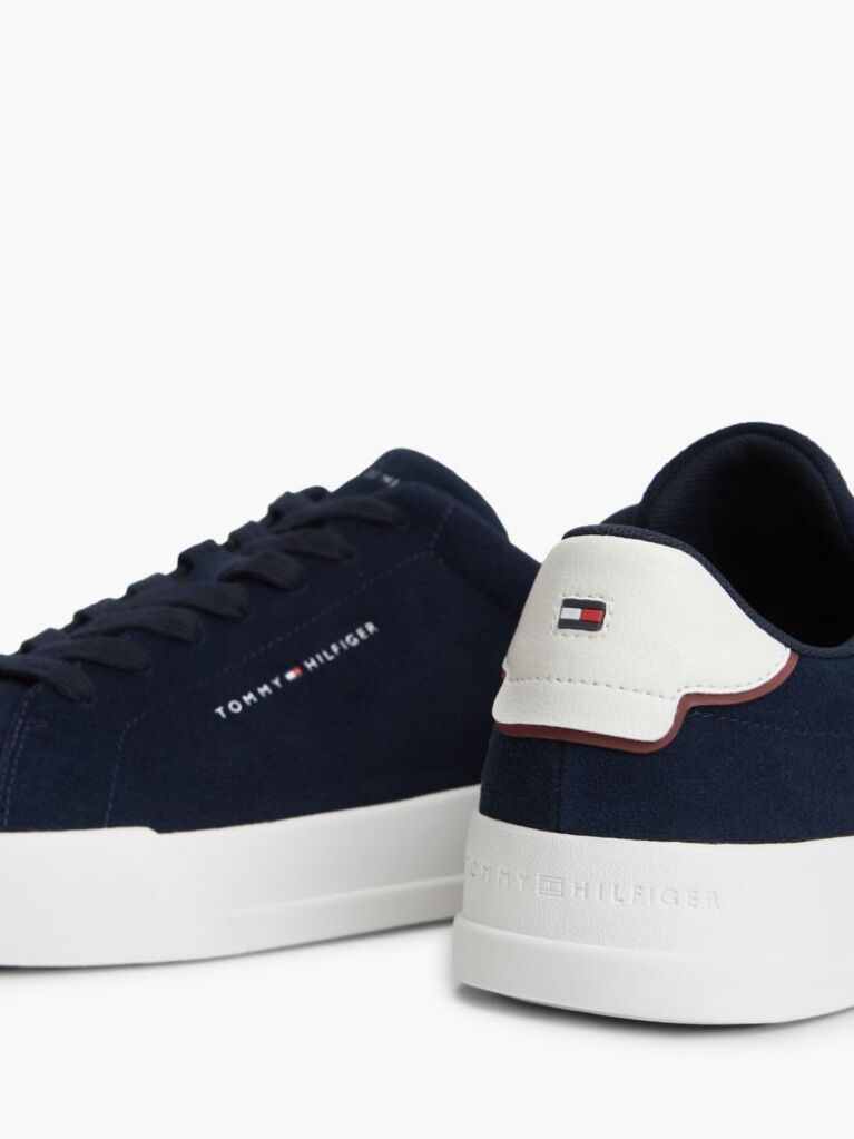 Μπλε Σουέτ Sneakers Με Ανάγλυφο Λογότυπο  Άνδρες
