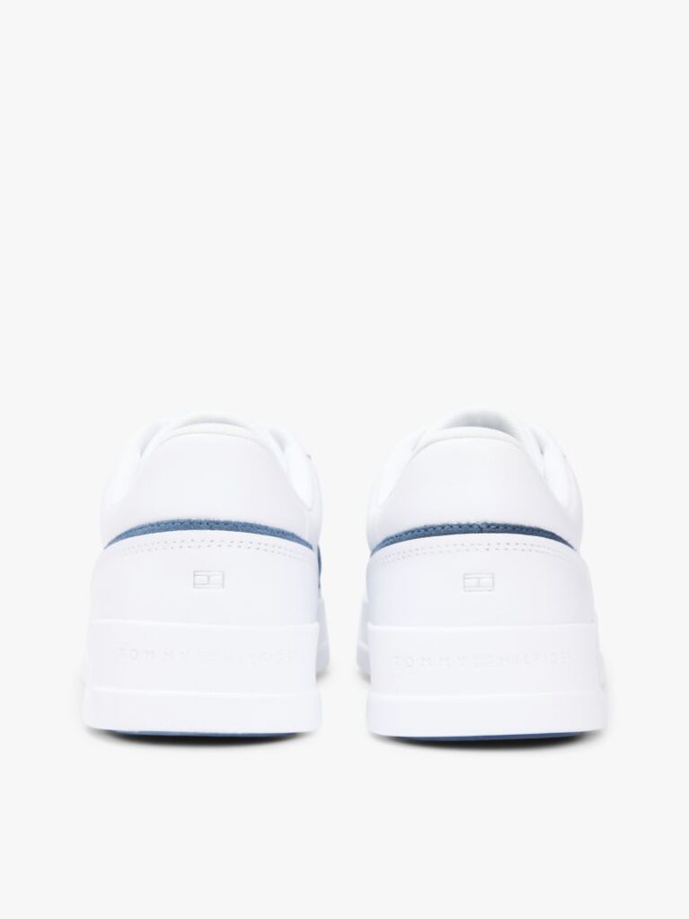 Multi Leather Contrast Panel Court Trainers  Men