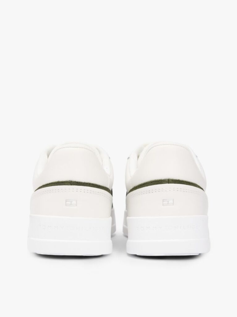 Multi Leather Contrast Panel Court Trainers  Men