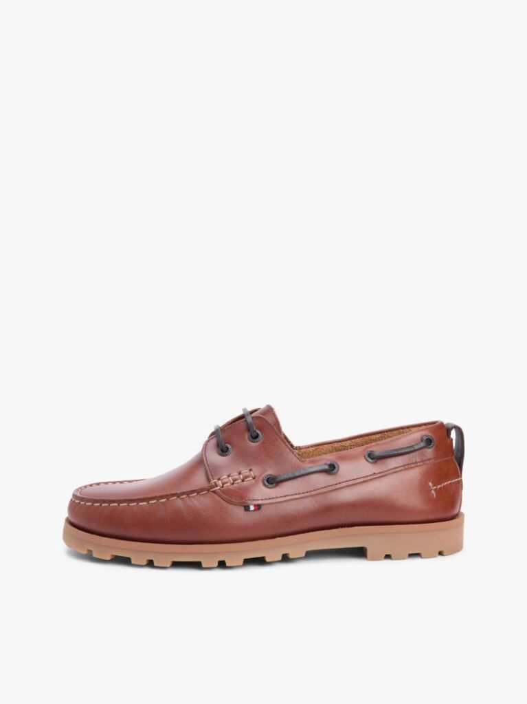 Brown Leather Cleat Lightweight Boat Shoes  Men