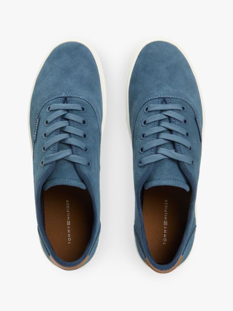 Blue Suede Hilfiger Monotype Cupsole Trainers  Men