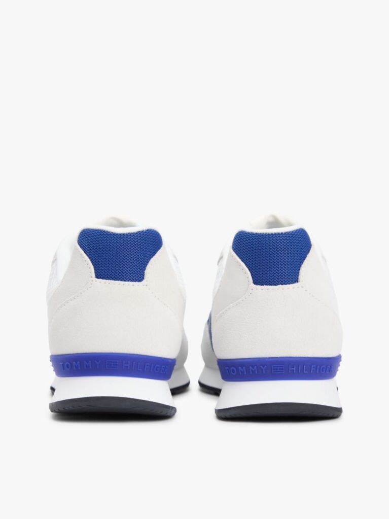 White Mixed Texture Mesh Cleat Trainers  Men