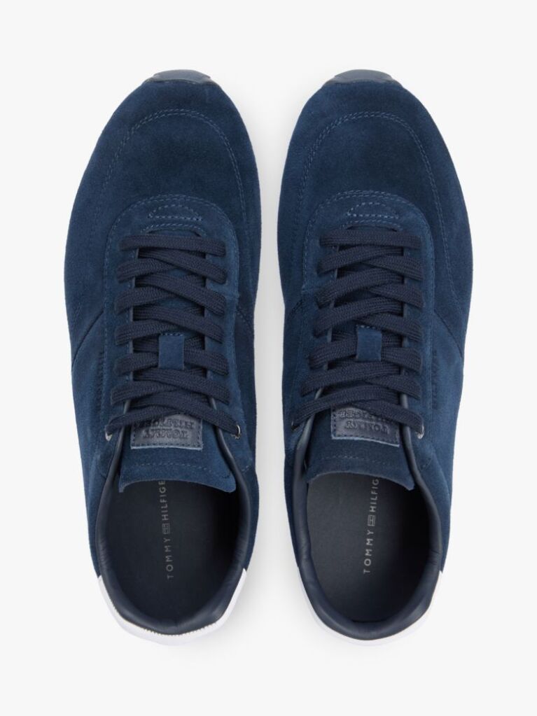 Μπλε Σουέτ Sneakers Με Μονοτυπία Hilfiger  Άνδρες
