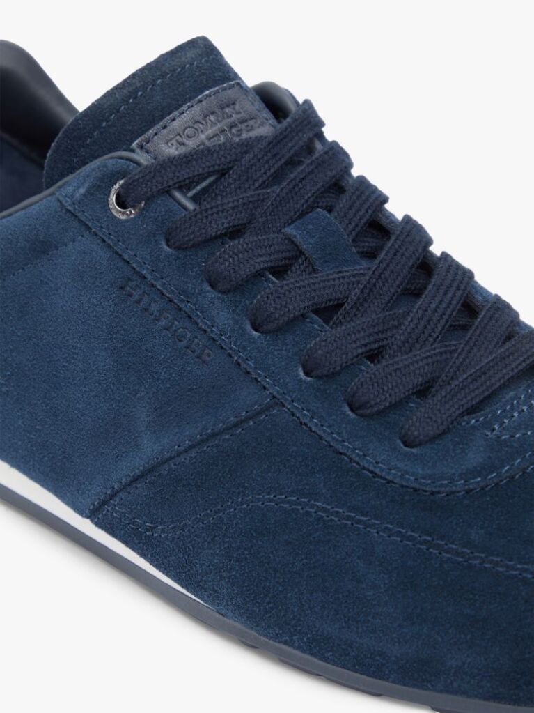 Μπλε Σουέτ Sneakers Με Μονοτυπία Hilfiger  Άνδρες
