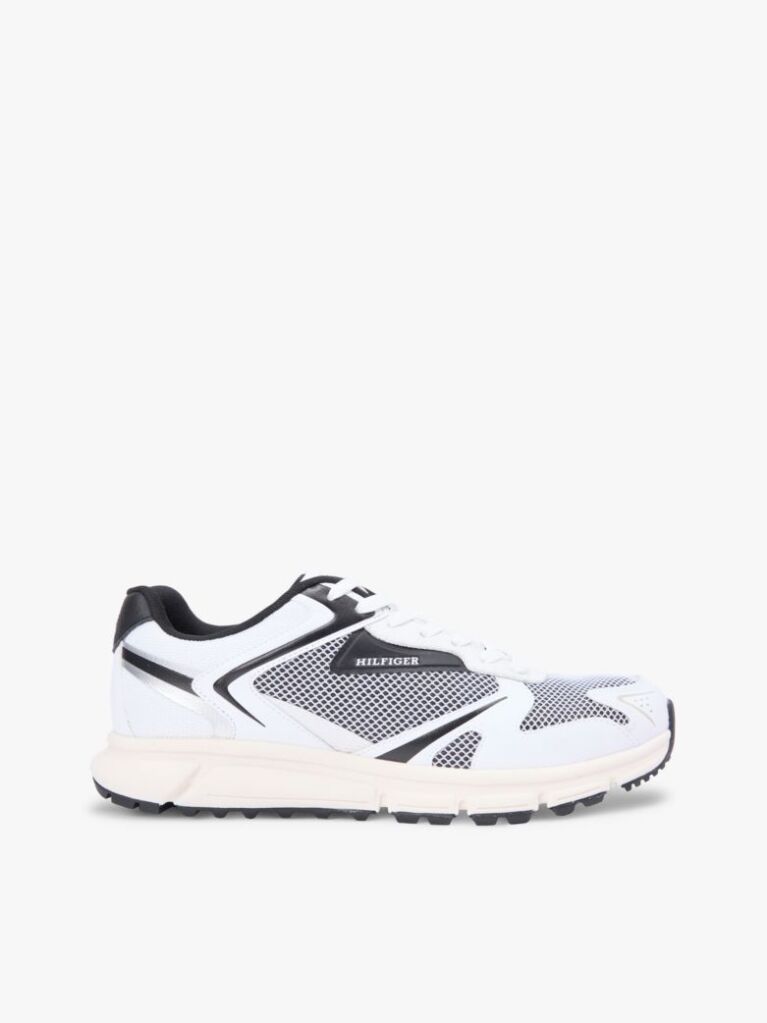 Black Logo Mixed Texture Cleat Trainers  Men
