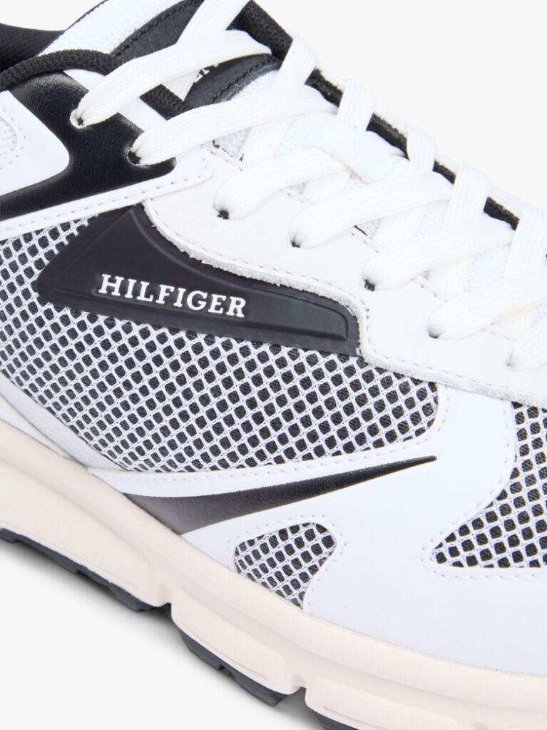 Black Logo Mixed Texture Cleat Trainers  Men