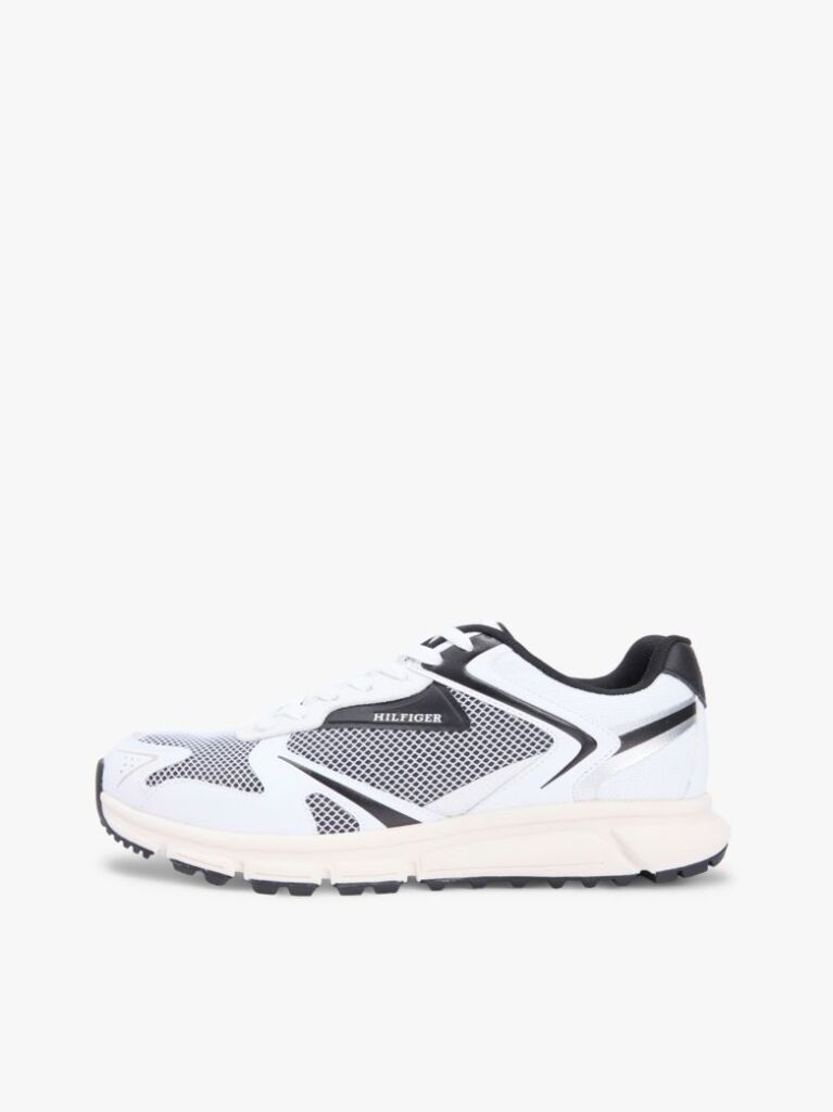 Black Logo Mixed Texture Cleat Trainers  Men