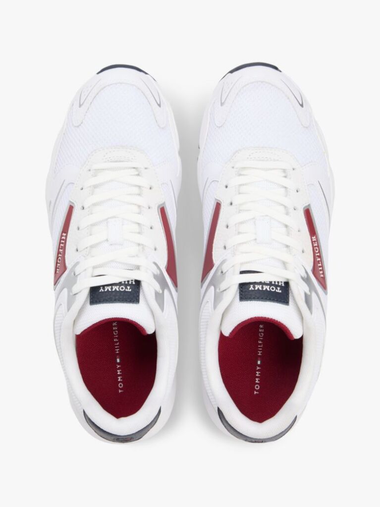 White Logo Mixed Texture Cleat Trainers  Men