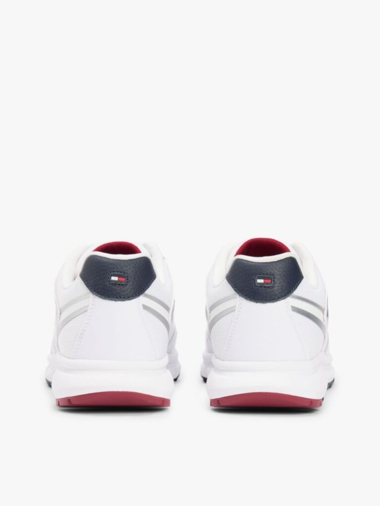 White Logo Mixed Texture Cleat Trainers  Men