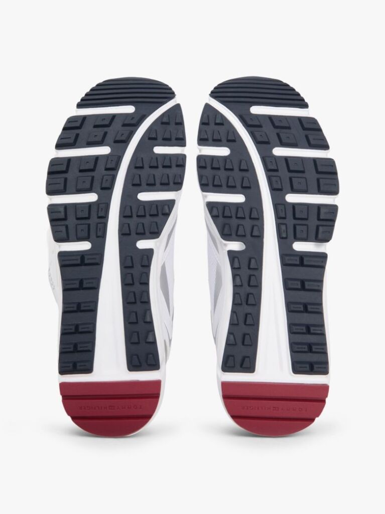 White Logo Mixed Texture Cleat Trainers  Men