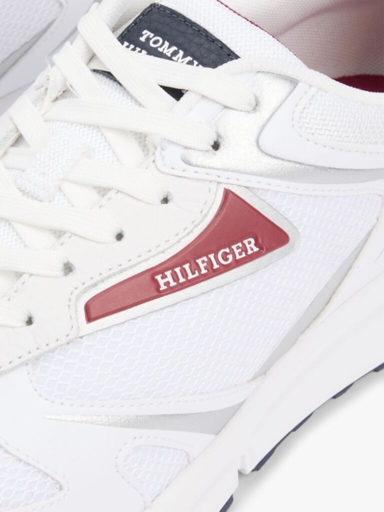 White Logo Mixed Texture Cleat Trainers  Men