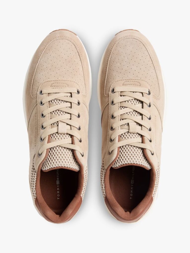 Μπεζ Σουέτ Sneakers Με Μίξη Υφών  Άνδρες