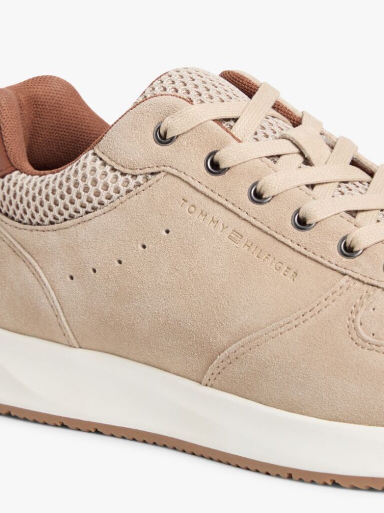 Μπεζ Σουέτ Sneakers Με Μίξη Υφών  Άνδρες
