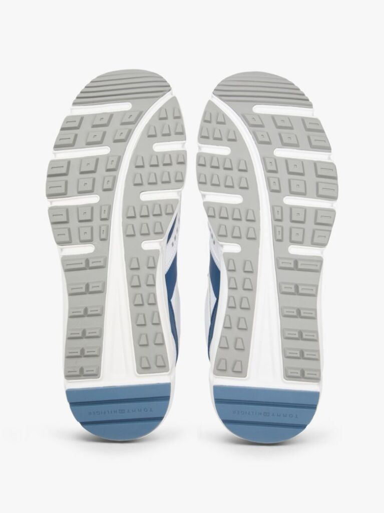White Mixed Texture Cleat Trainers  Men