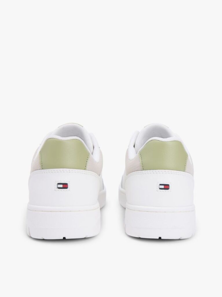 White Fine Cleat Basketball Trainers With Leather  Men
