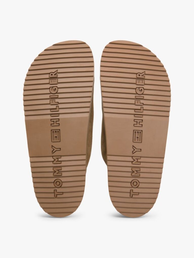 Brown Suede Buckle Cork Footbed Serrated Sandals  Men
