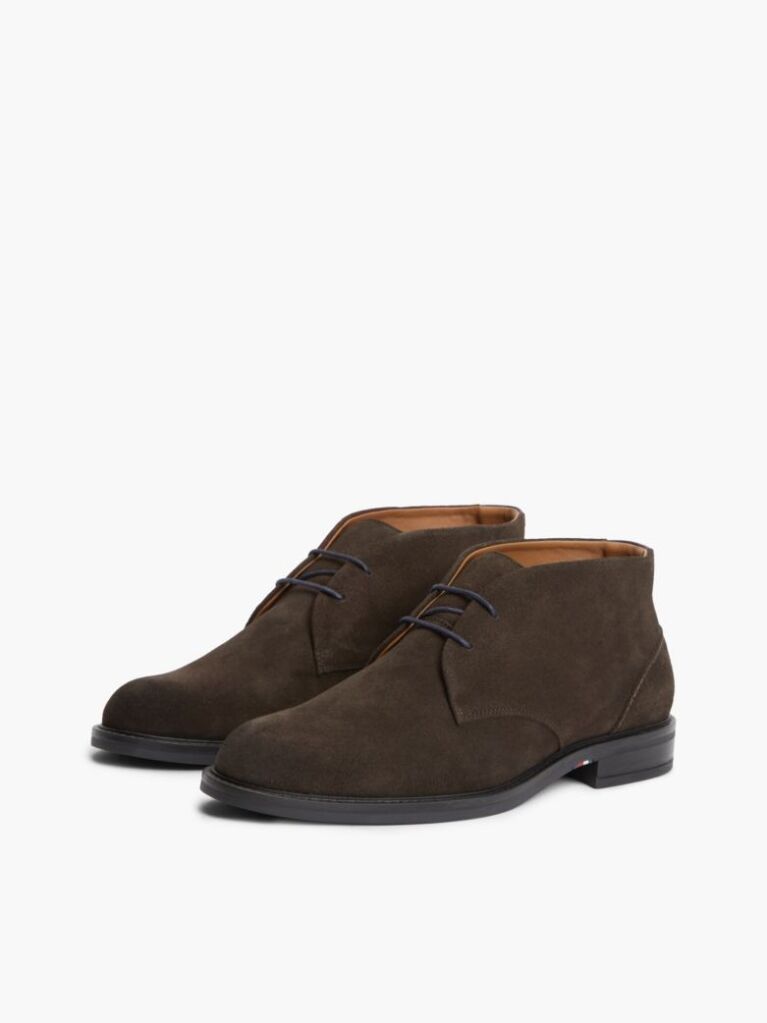Brown Suede Lace-Up Ankle Boots  Men