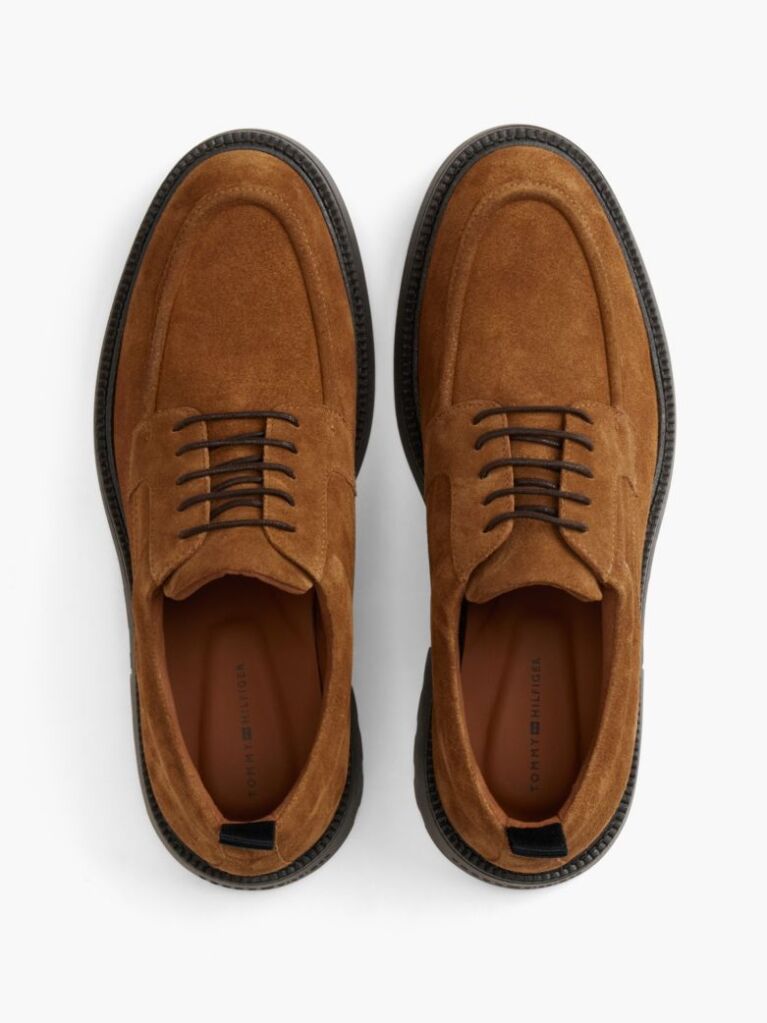 Brown Suede Lace-Up Derby Shoes  Men