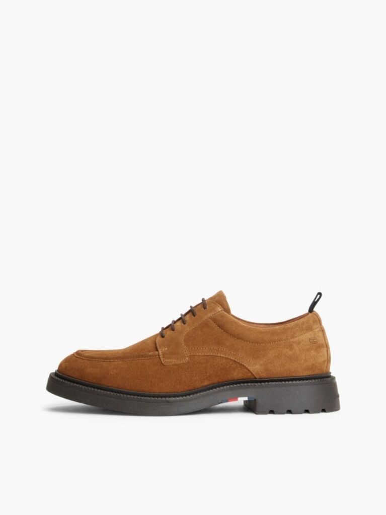 Brown Suede Lace-Up Derby Shoes  Men