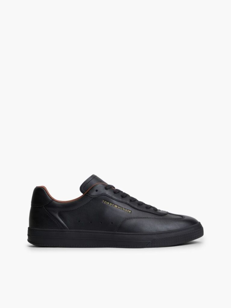 Black New York Label Luxe Leather Sneakers  Men