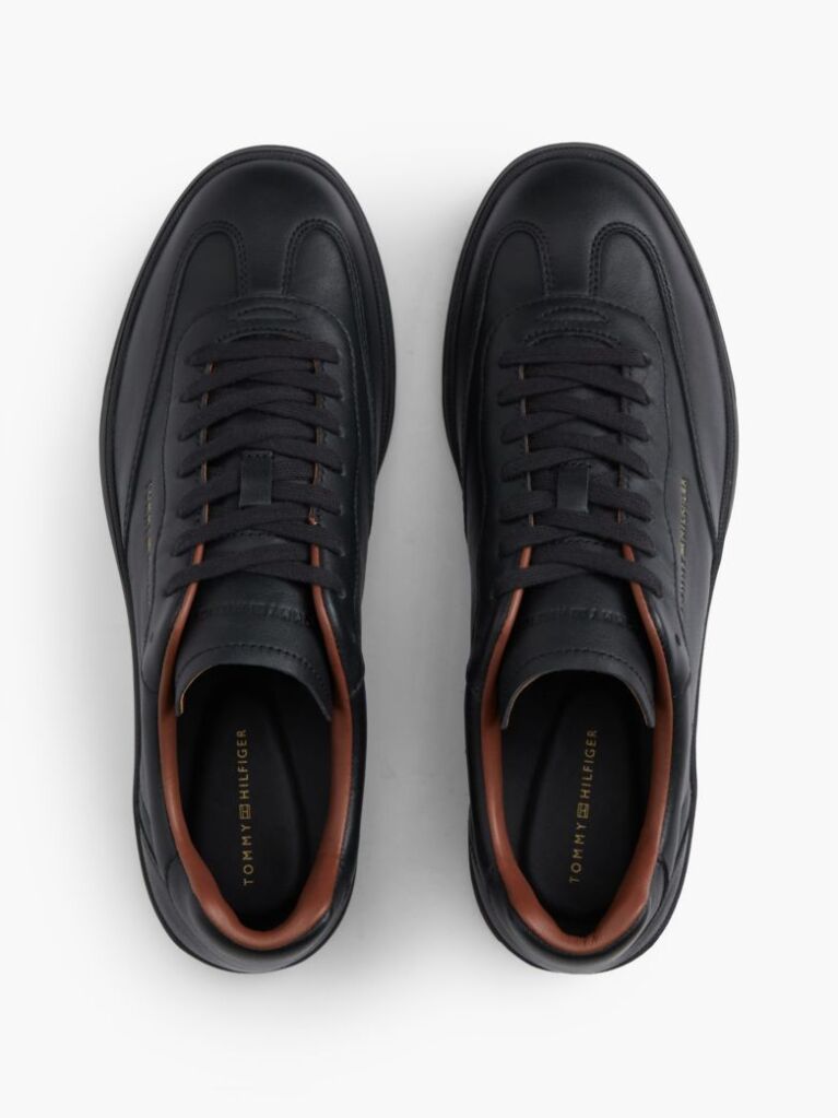 Black New York Label Luxe Leather Sneakers  Men