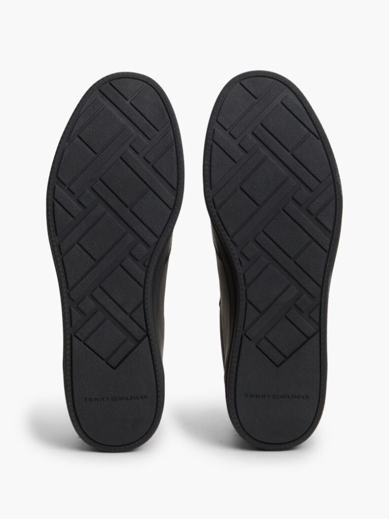 Black New York Label Luxe Leather Sneakers  Men