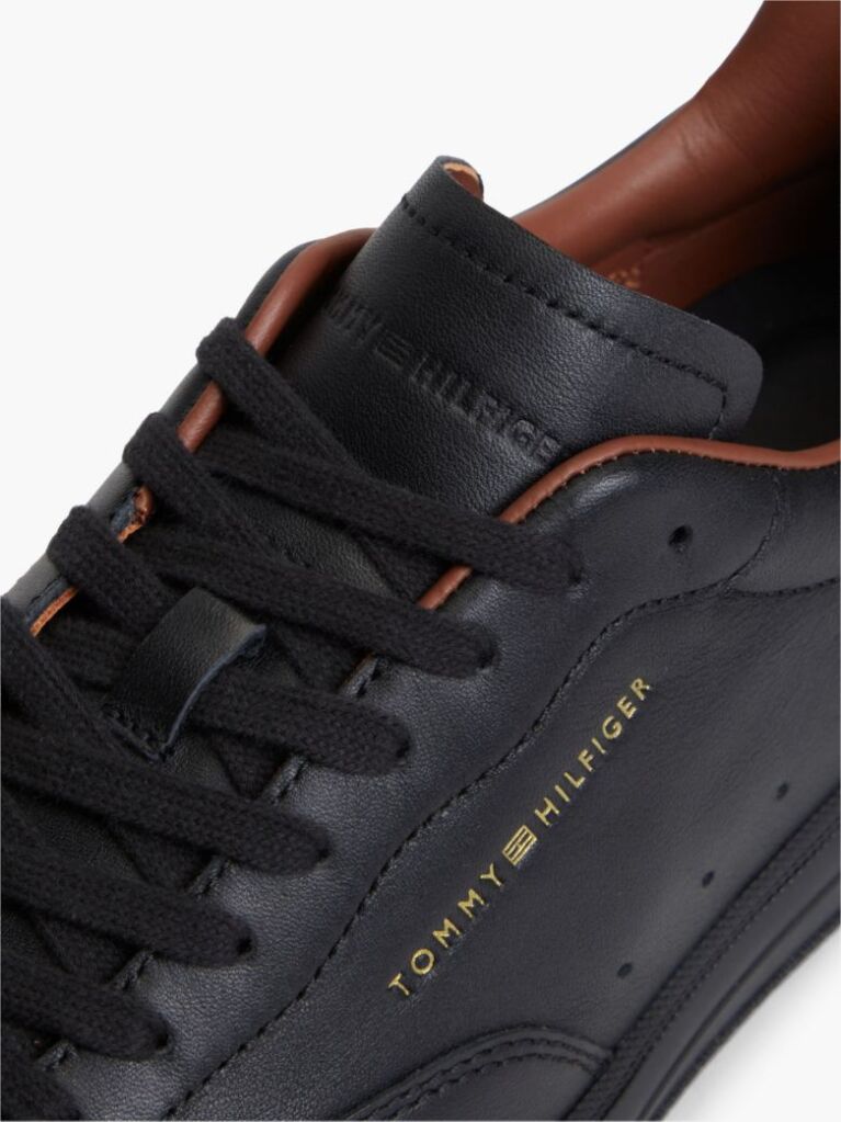 Black New York Label Luxe Leather Sneakers  Men