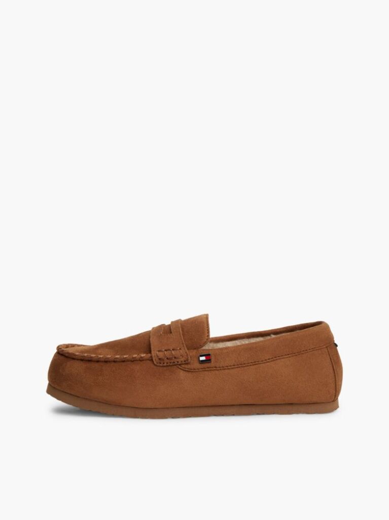 Brown Flag Embroidery Driver Slippers  Men
