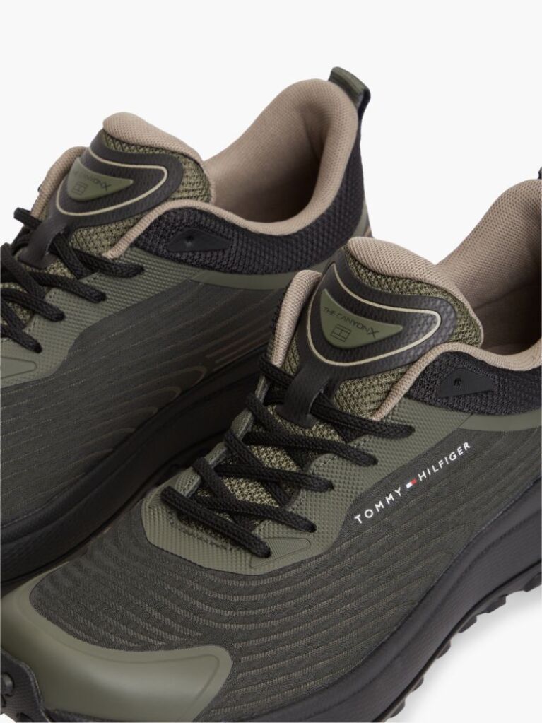 Green Outdoor Jacquard Knit Sneakers  Men