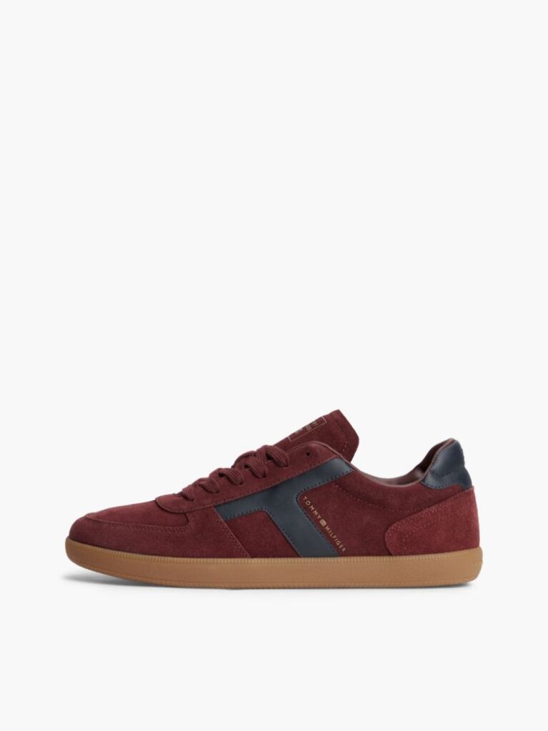 Κόκκινο Σουέτ Sneakers Με Υφασμάτινα Πάνελ  Άνδρες