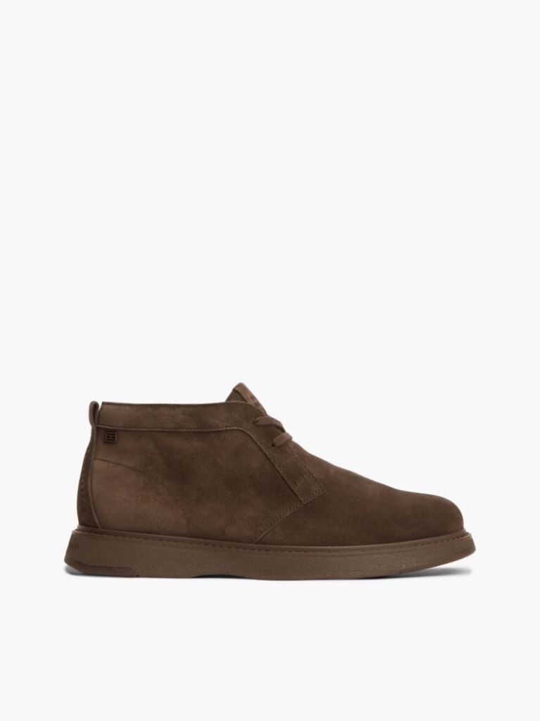 Brown Suede Flag Plaque Chukka Boots  Men