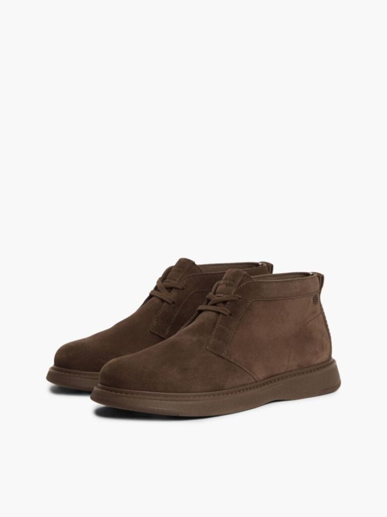Brown Suede Flag Plaque Chukka Boots  Men