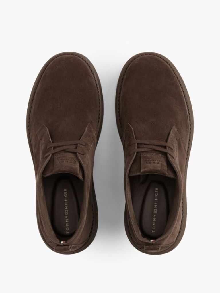 Brown Suede Flag Plaque Chukka Boots  Men