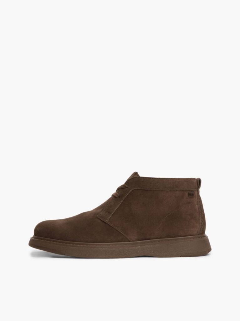 Brown Suede Flag Plaque Chukka Boots  Men