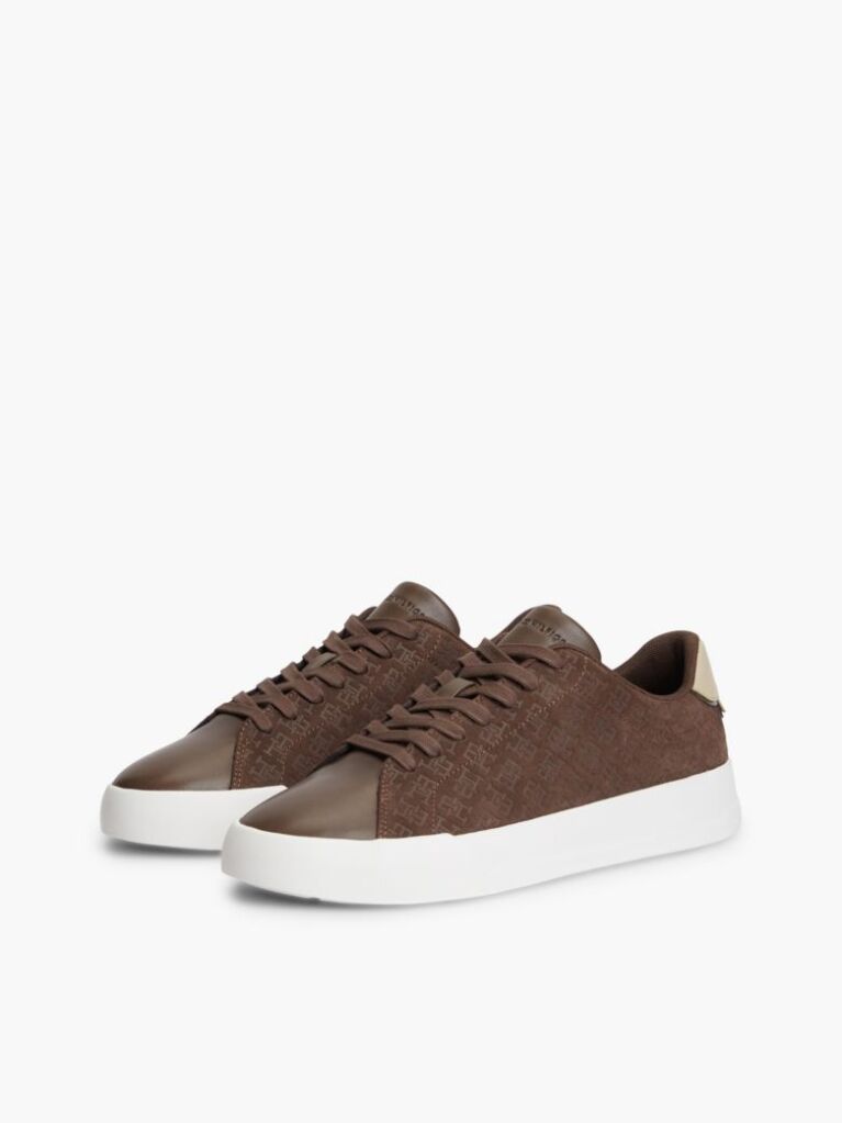 Καφέ TH Monogram Σουέτ Sneakers  Άνδρες