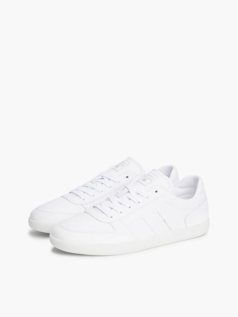 Άσπρο Δερμάτινα Sneakers Με Λογότυπο  Άνδρες