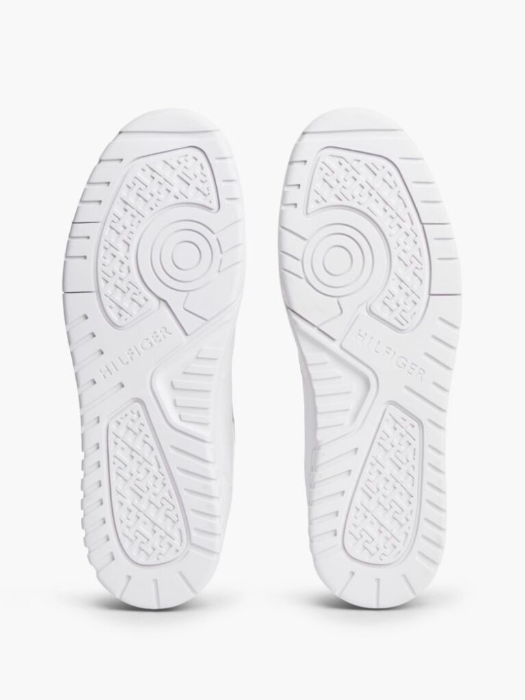 Άσπρο Δερμάτινα Sneakers Basketball Με Global Ριγέ Λεπτομέρεια  Άνδρες