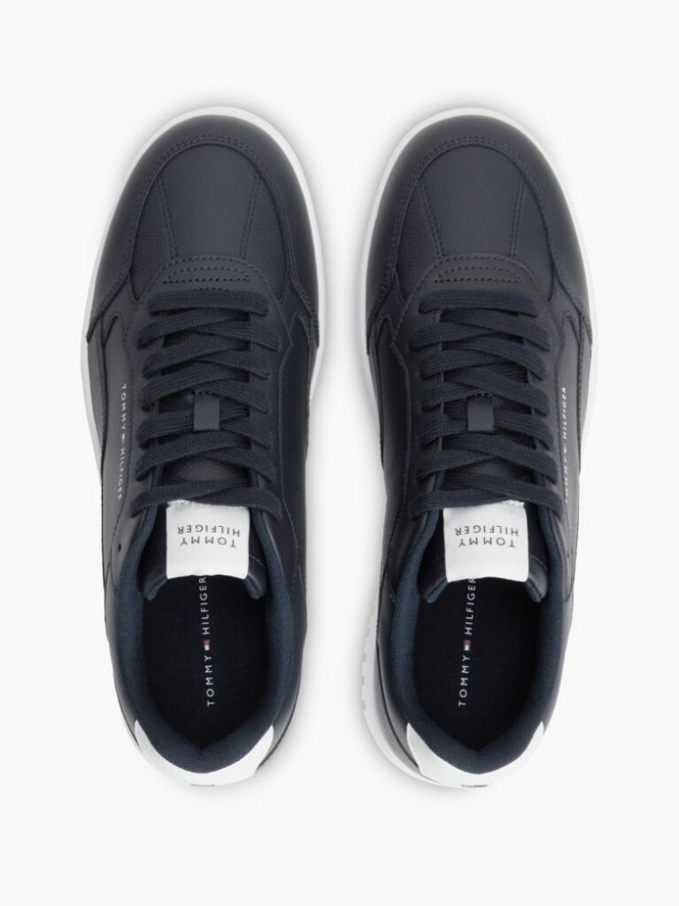 Blue Global Stripe Basketball Sneakers With Leather  Men