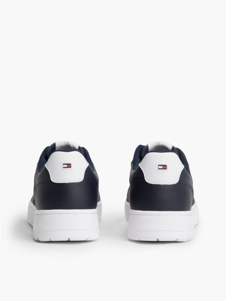 Blue Global Stripe Basketball Sneakers With Leather  Men