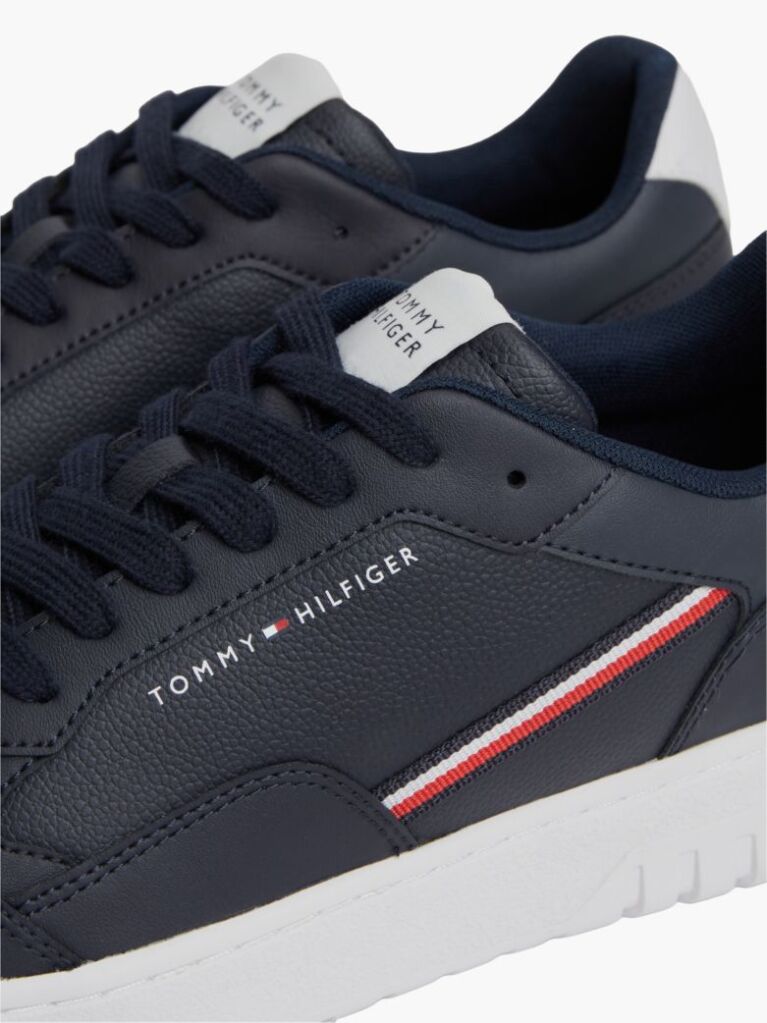 Blue Global Stripe Basketball Sneakers With Leather  Men