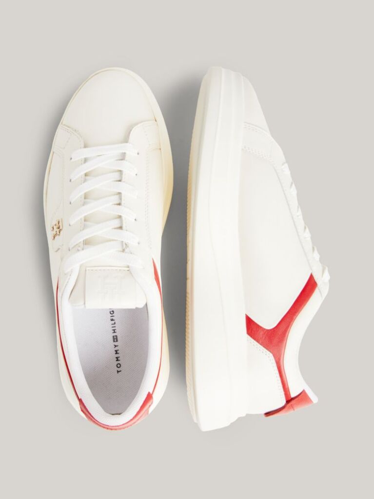 Multi Leather TH Monogram Court Trainers  Women