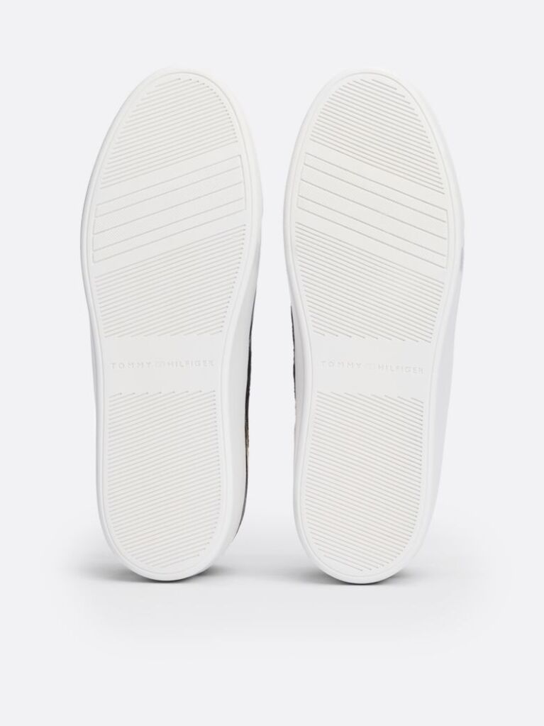 Μαύρο TH Monogram Δερμάτινα Sneakers Σε Στιλ Πλατφόρμα  Γυναίκες