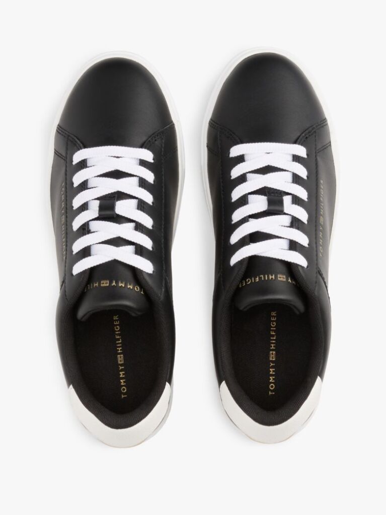 Μαύρο Essential Δερμάτινα Sneakers Με Μεταλλικές Λεπτομέρειες  Γυναίκες