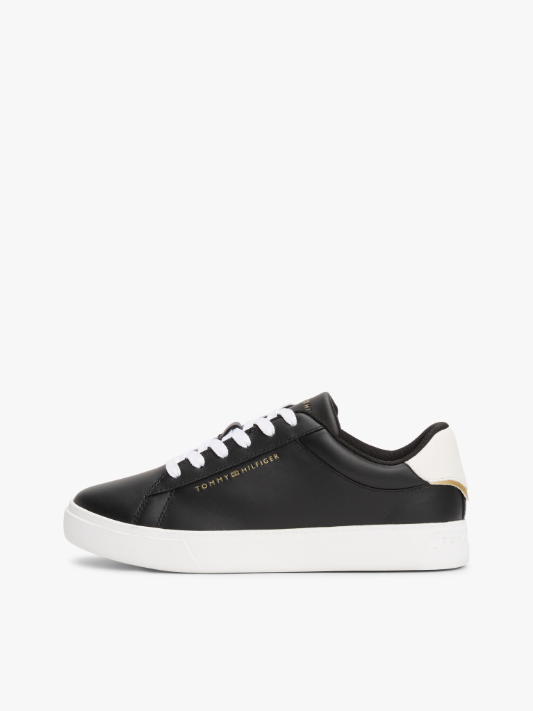 Μαύρο Essential Δερμάτινα Sneakers Με Μεταλλικές Λεπτομέρειες  Γυναίκες