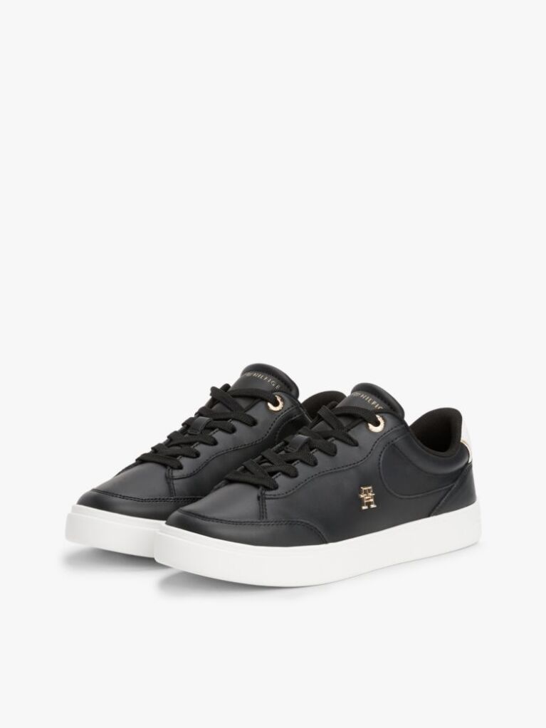 Μαύρο TH Monogram Δερμάτινα Sneakers  Γυναίκες