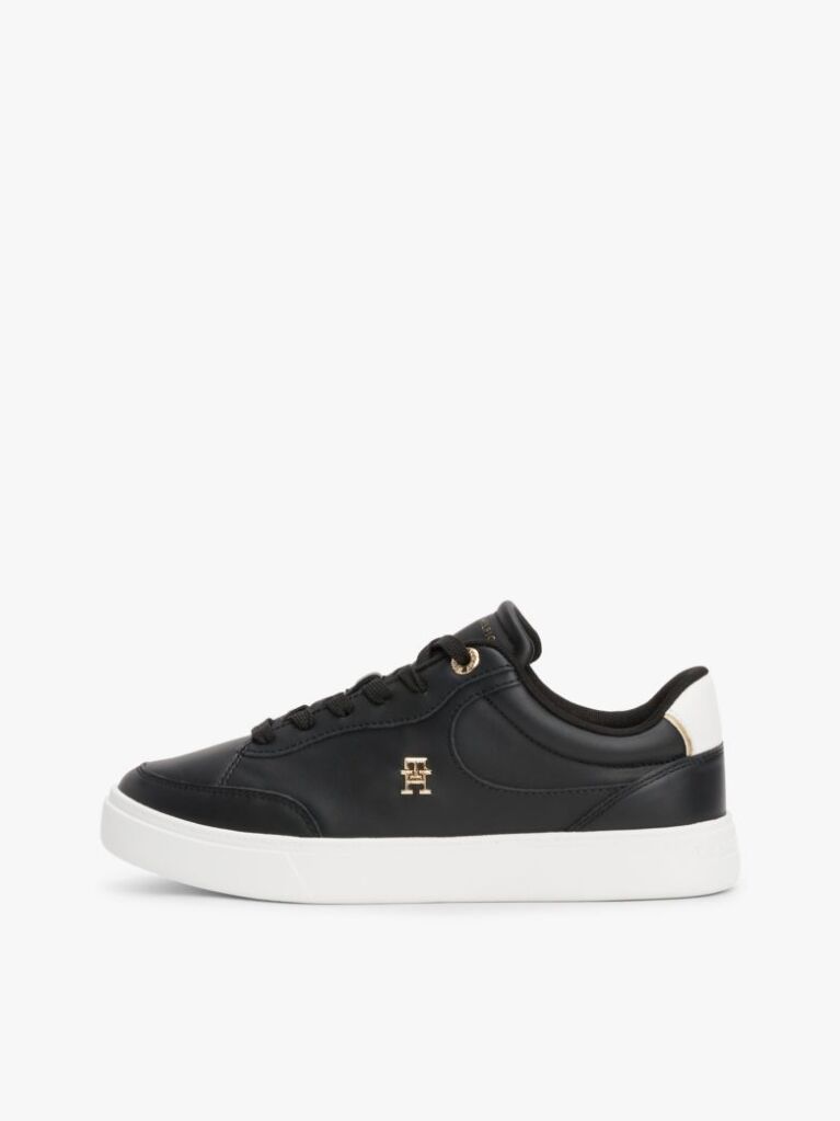 Μαύρο TH Monogram Δερμάτινα Sneakers  Γυναίκες