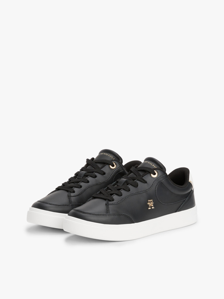 Μαύρο TH Monogram Δερμάτινα Sneakers  Γυναίκες